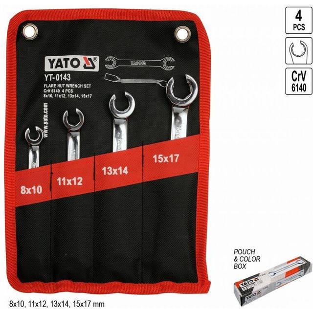Yato professional heavy duty flare nut wrench spanner set 8sizes 8-17mm yt-0143