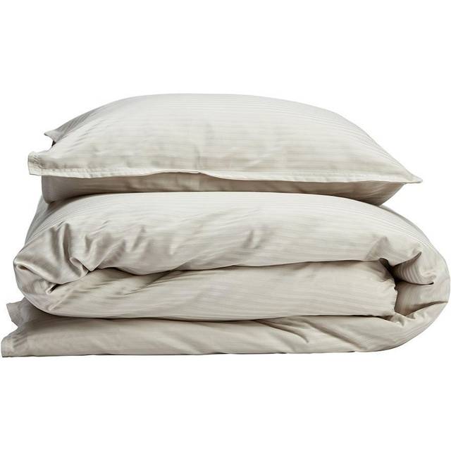 Gripsholm Bambu Randig Påslakanset 150x210 Beige - Ljus Beige (150x210)