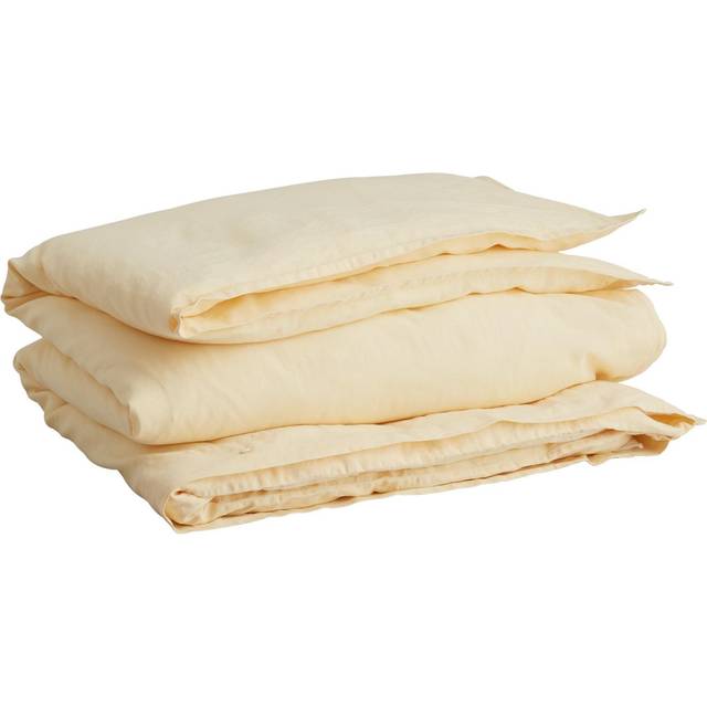 Gant Home - Cotton Linen Påslakan 150x210 Cm Butter Yellow - Soothing Lilac