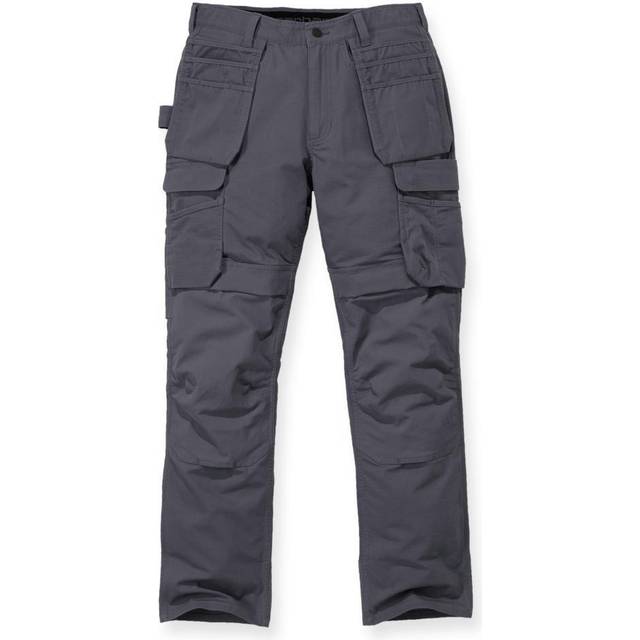 Carhartt herr Byxor Steel Rugged Flex Relaxed Fit Dubbel-Framsida, Cargo med flera fickor, arbetsbyxor, Grå (skugga), 32W / 28L