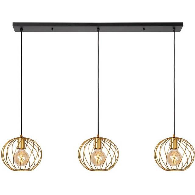 Lucide Danza Classic Bar Pendant Light - 3Xe27 - Black, Black
