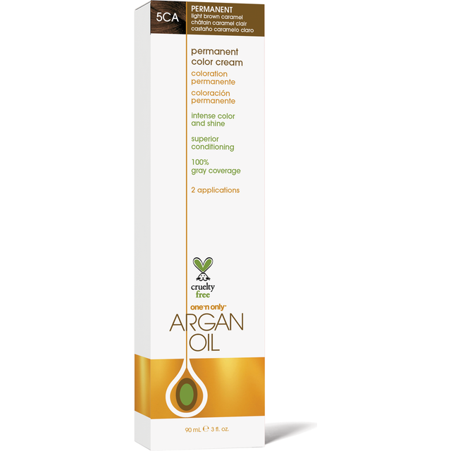 Argan Oil Permanent Color Cream - 5CA Light Brown Caramel by One n Only for Unisex - 3 oz Hair Color