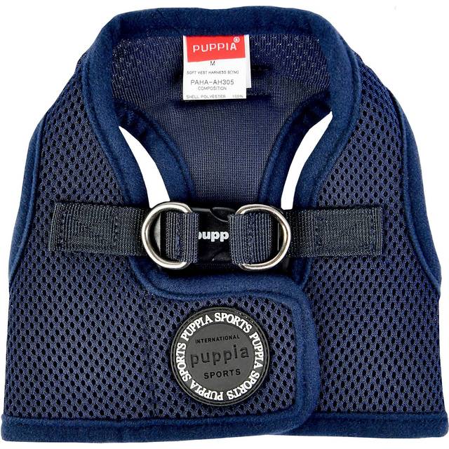 Puppia Dog Harness small dog and medium dog - Soft Vest in many colours - Also usable as Puppy Harness - Anti Pull Dog Lead, Navy, XL