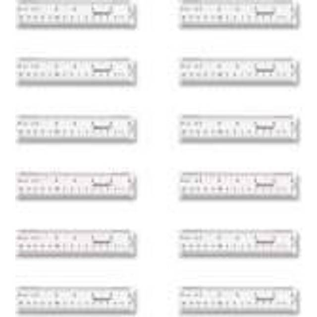 Acme United 17723 6 in. Standard & Metric Clear Flexible Acrylic Ruler, Clear - Box of 12