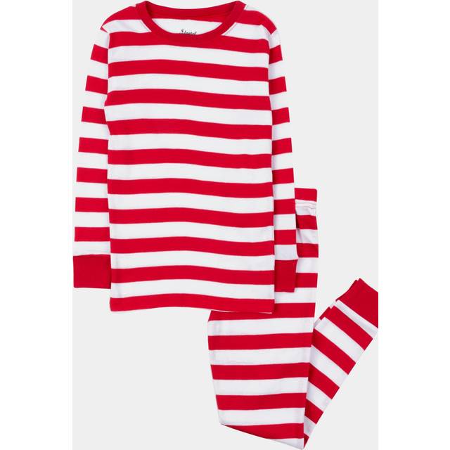 Leveret Kids Christmas Pajamas Boys Girls & Toddler Pajamas 2 Piece Pjs Set 100% Cotton (Red/White  12 Years)