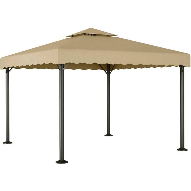 Vidaxl Gazebo Taupe 3x3 M Aluminium And Steel
