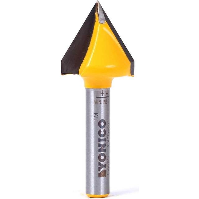 YONICO V Groove Router Bit 60 Degree X 3/4-Inch Diameter 1/4-Inch Shank 14995q