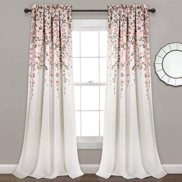 Lush Decor Weeping Flowers Darkening Window Curtains Panel Set for Liv
