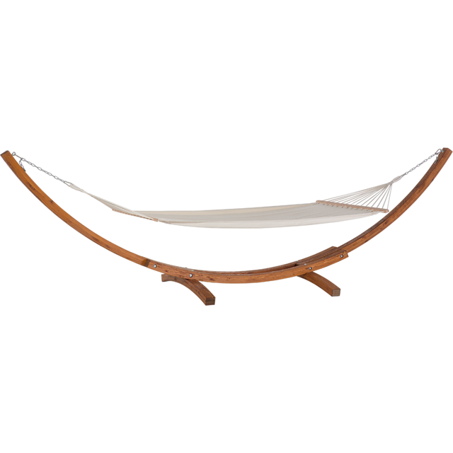 Beliani - Modern Outdoor Garden Hammock Cotton Solid Wood Arched Base Treviso