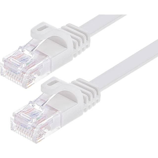 Monoprice Cat6 Ethernet Patch Cable - Flat, FLEXboot, Snagless RJ45, 550MHz, UTP, Pure Bare Copper, 30AWG, 7ft, White