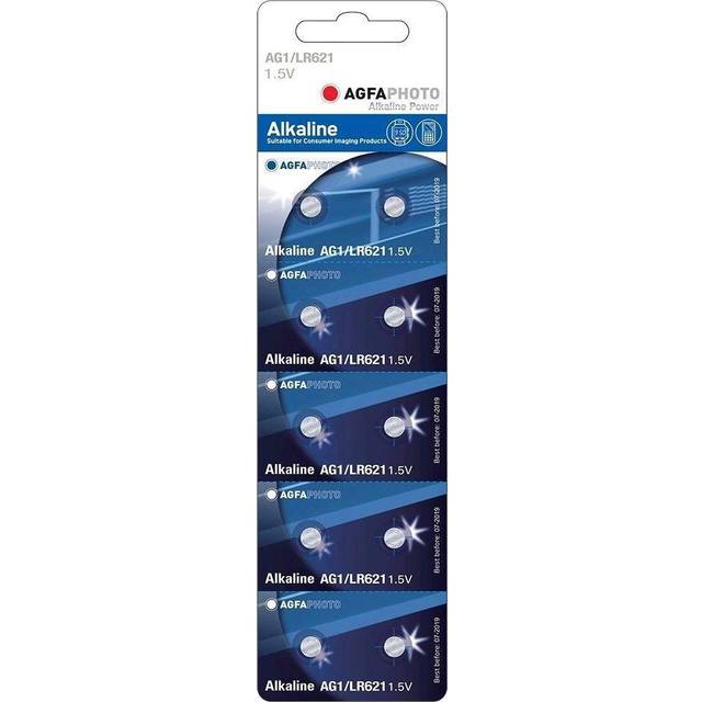 LR60/AG1 10-pack AgfaPhoto knappbatteri - Alkaline, 1,5V