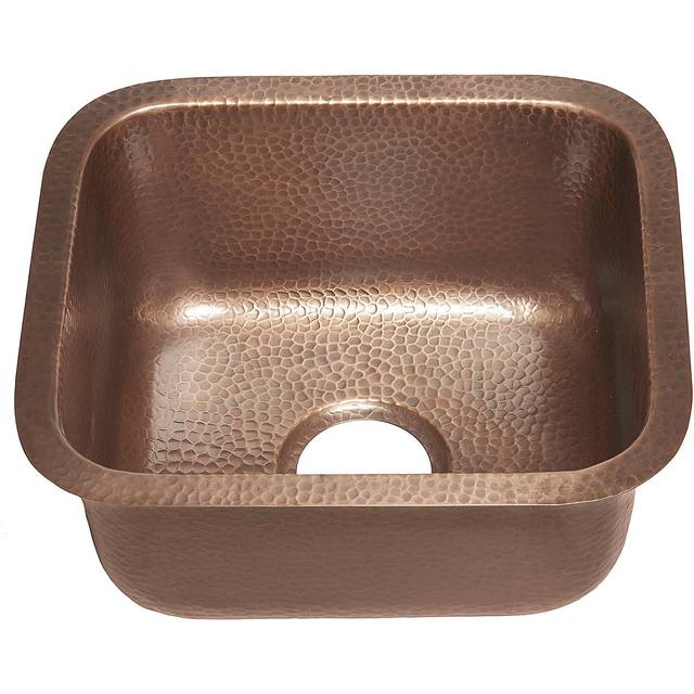 Sinkology SP502-17AC Sisley 17-inch Bar Prep Copper Sink in Hammered Antique copper