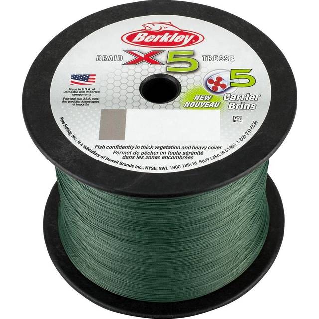 Berkley Unisex's X5 Lo flätad fiskelina, lågvisgrön, 2188yd/3 kg