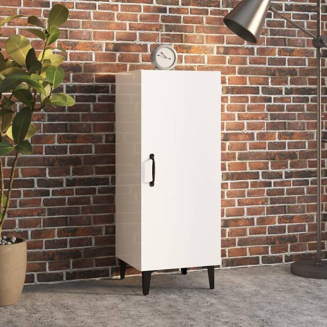 vidaXL Sideboard High Gloss White 34.5x34x90 cm Engineered Wood