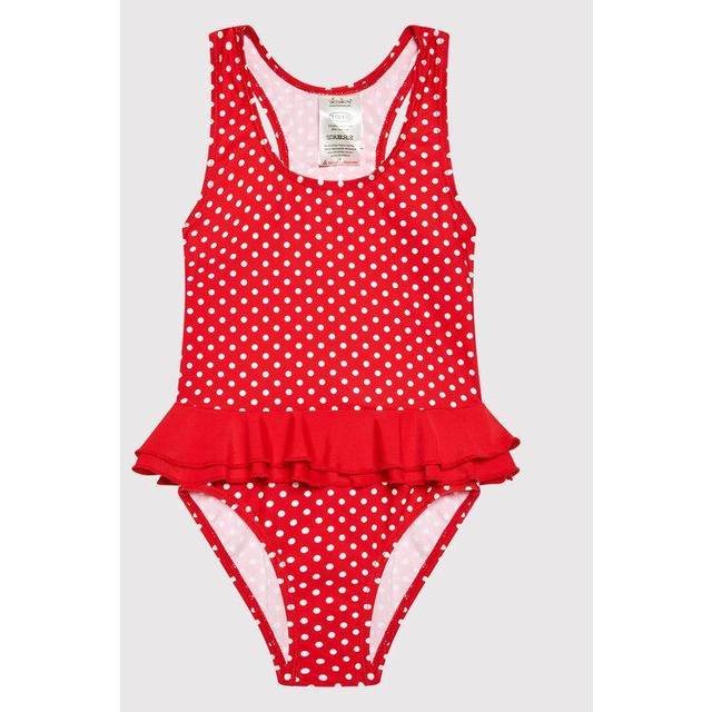 1-piece swimsuit with stitches and baby uv protection Playshoes - Rouge - 6/12 monthes