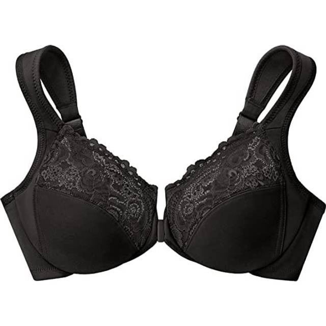 Glamorise Full Figure Plus Size Wonderwire Front Close Bra - Black