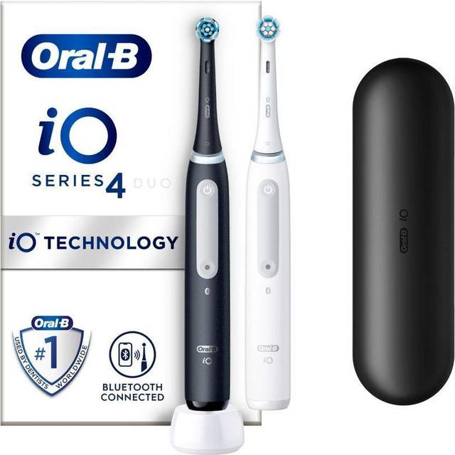 Oral-b iO Series 4 Duo eltandborste med resefodral – Svart/Vit