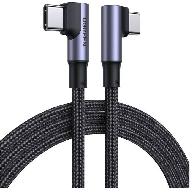 USB C to USB C Cable Right Angle 100W Fast Charge 90 Degree Type C Power Data Lead Compatible with MacBook Pro/Air, iPad Pro 2022, iPhone 16/15,