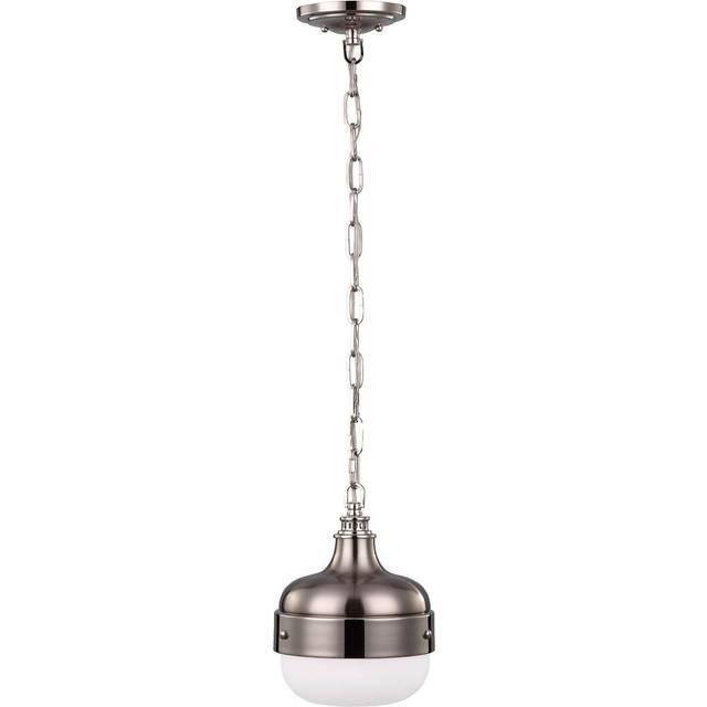 Elstead - Cadence - 1 Light Dome Ceiling Mini Pendant Polished Nickel, Brushed Steel, E27