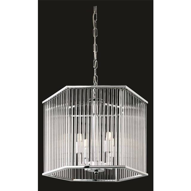 Firstlight Rialto Art Deco Style Pendant Light in Chrome and Clear