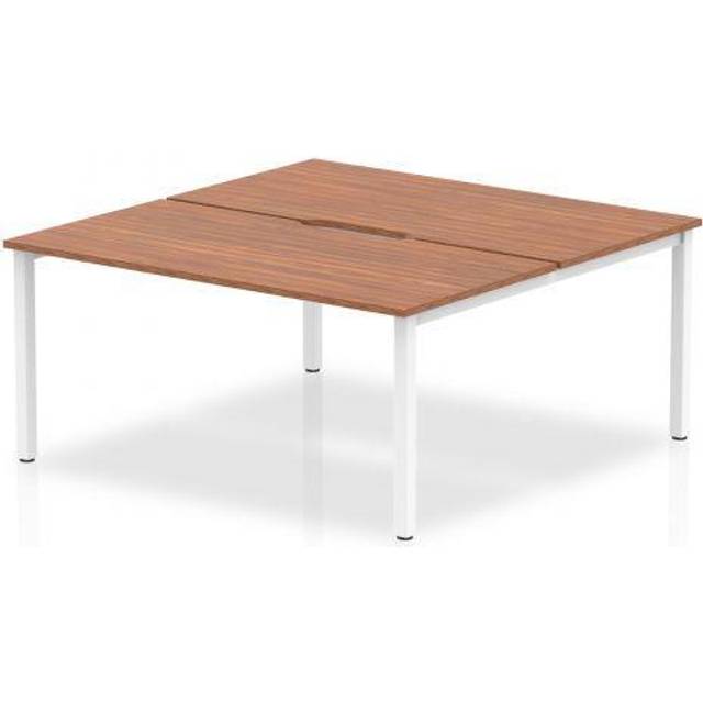 Evolve B2B White Frame Bench Desk 1600 Walnut (2 Pod) - BE147