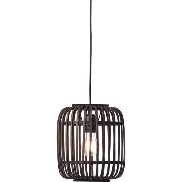 Endon 101700 Mathias 1 Light Pendant Dark Bamboo &amp; Plywood With Ma
