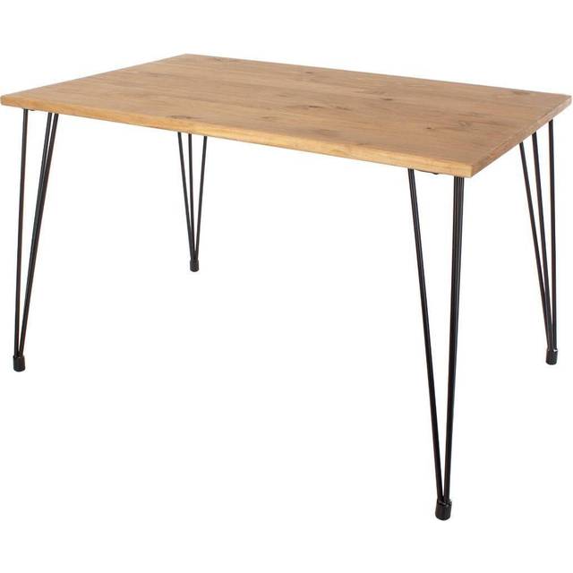Core Products Augusta Rectangle 118Cm Dining Table With Black Metal Legs, Brown