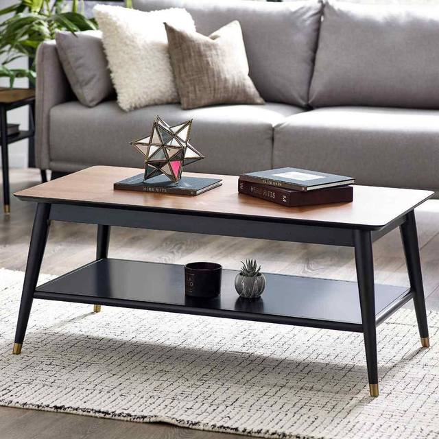 Julian Bowen Findlay Black and Walnut Coffee Table