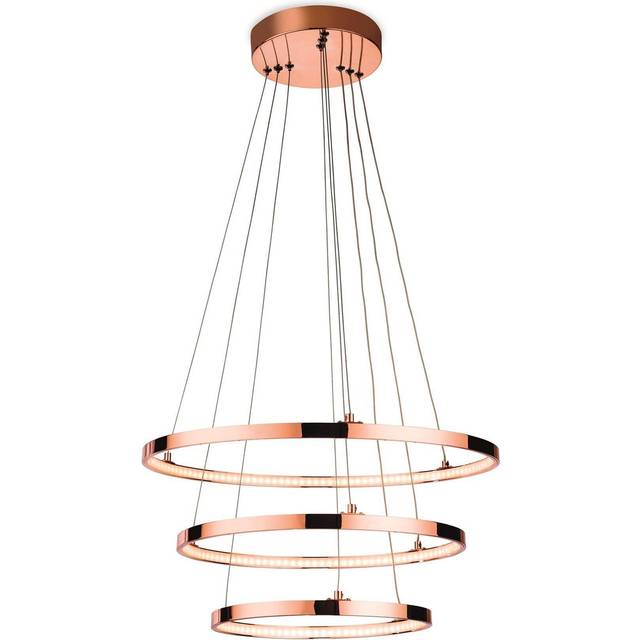 Firstlight Esprit Modern Style LED 3-Ring Pendant Light 31W Warm White Copper