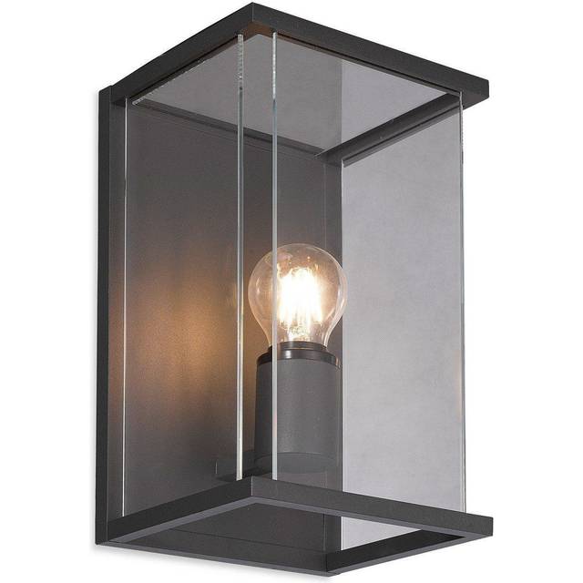 Firstlight Carlton Modern Style 18cm Lantern in Graphite and Clear Glass
