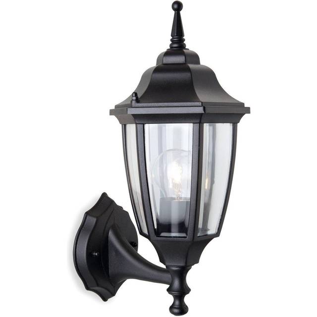 Firstlight Faro Traditional Style Uplight Lantern in Black and Clear