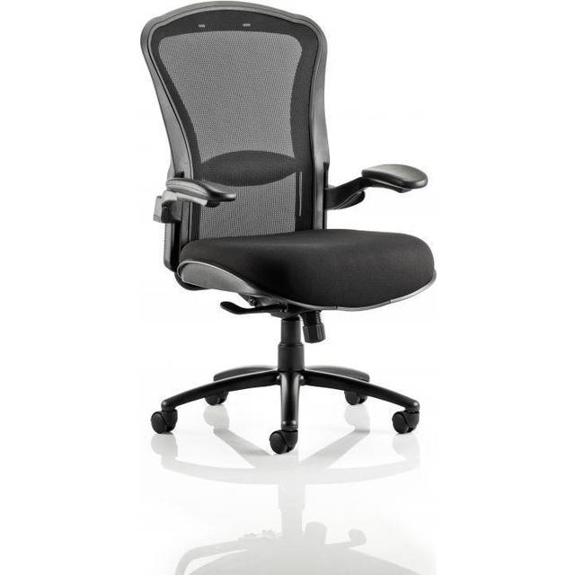 Houston Heavy Duty Task Operator Chair Black Mesh Back Black Fabric Seat