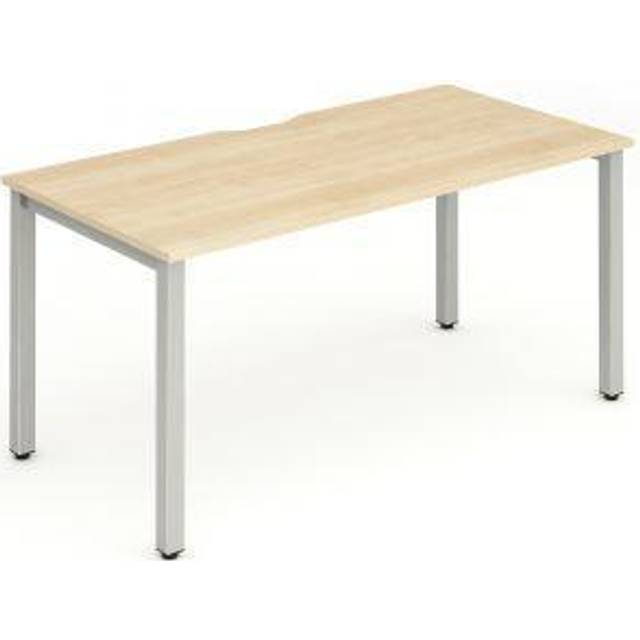 Evolve Single Silver Frame Bench Desk 1400 Maple - BE134