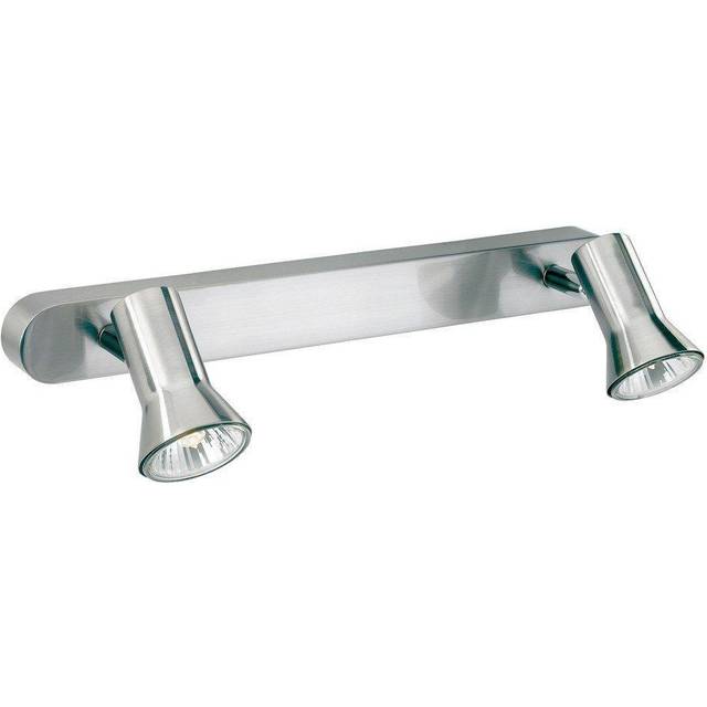 Firstlight Magnum Modern Style 2-Light Wall Spotlight Brushed Steel
