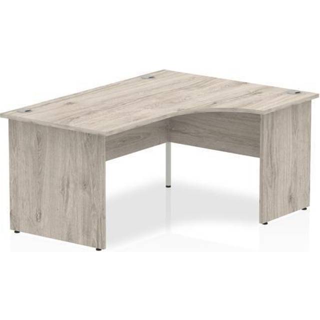Impulse 1600mm Right Crescent Desk Grey Oak Top Panel End Leg