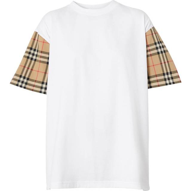 Burberry Women's Cotton T-Shirt in White | Size Small | 8042716 Color A1464 (S)