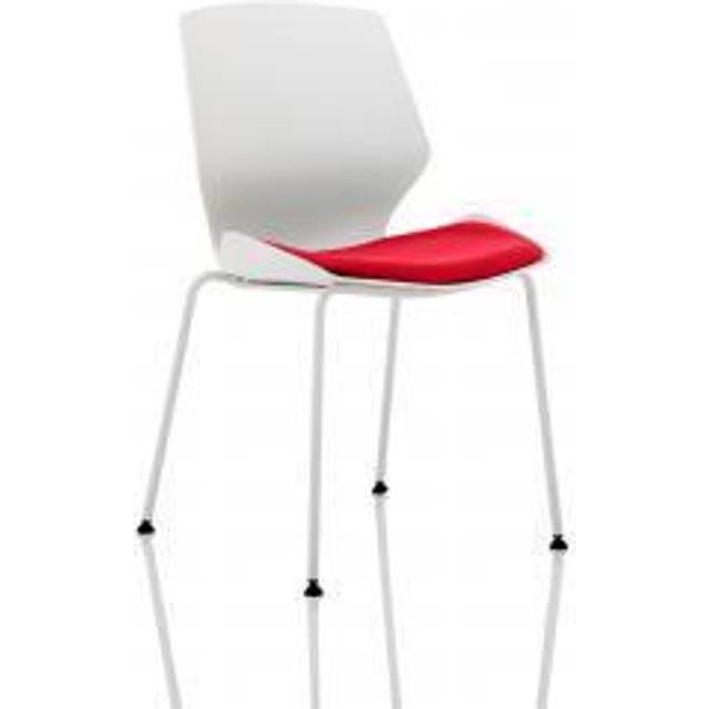 Florence White Frame Visitor Chair In Bespoke Seat Bergamot Cherry