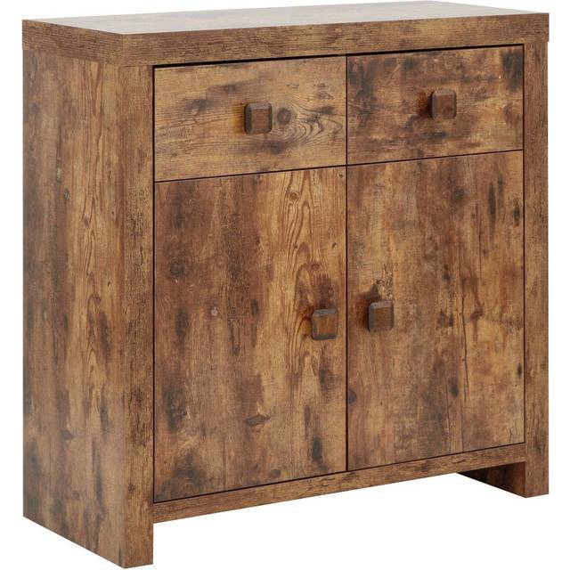 GFW Jakarta 2 Door 2 Drawer Mango Yellow Compact Sideboard - Brown - 35 x 80 x 80cm