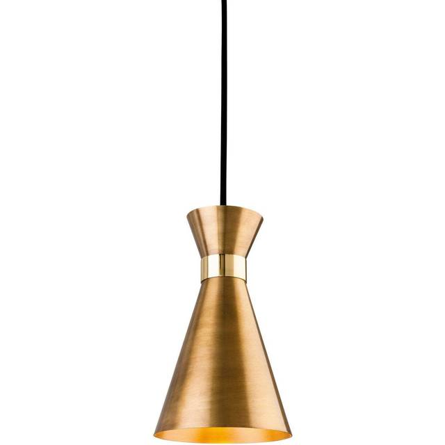 Firstlight Ohio Retro Style Compact Coned Pendant Light Antique Gold and Brass