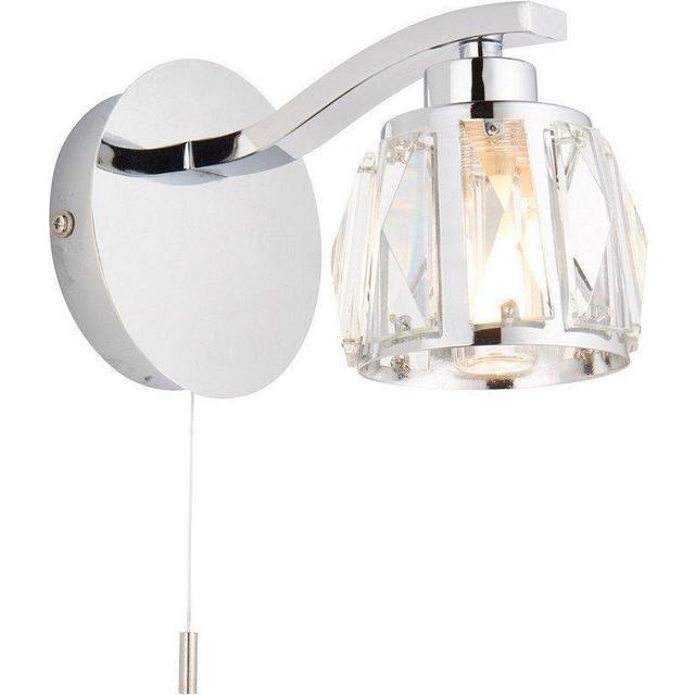 Endon 96135 Ria Bathroom 1 Light Wall Light Chrome Plate &amp; Clear C