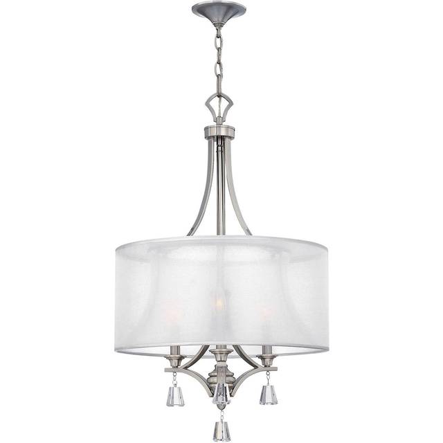 Elstead - Mime - 3 Light Multi Arm Ceiling Pendant Chandelier Brushed Nickel, E14