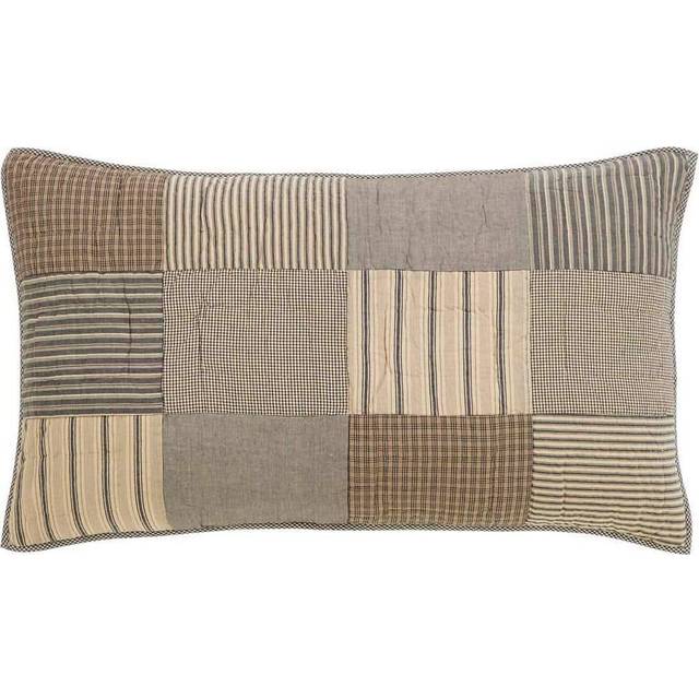 VHC Brands Farmhouse Sawyer Mill Bedding Accessory  King Sham 21x37  Charcoal Grey