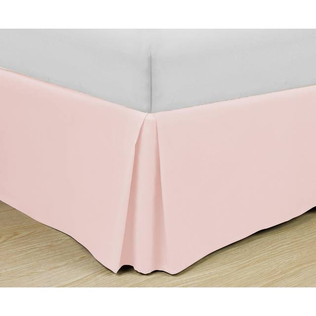 Cathay Home Double Brushed Microfiber Pleated Easy Fit Bed Skirt  Ultra Soft  Fade and Wrinkle Resistant  Blush  Full
