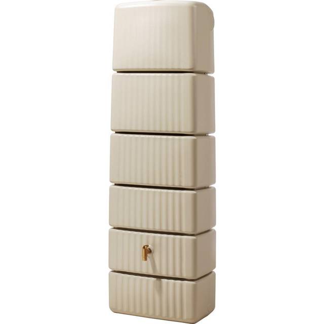 300L Slim Rainwater Wall Tank in Sand Beige - beige