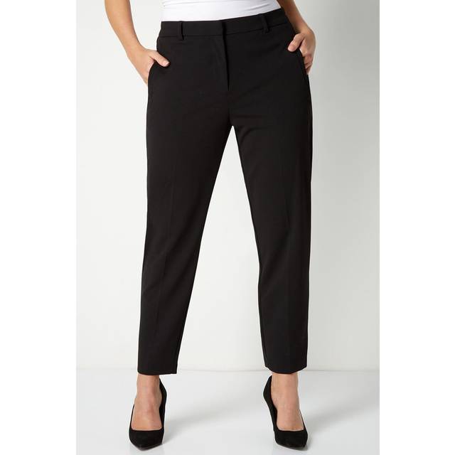 Curve Curve Straight Smart Trousers - Black - Size 18 - Roman