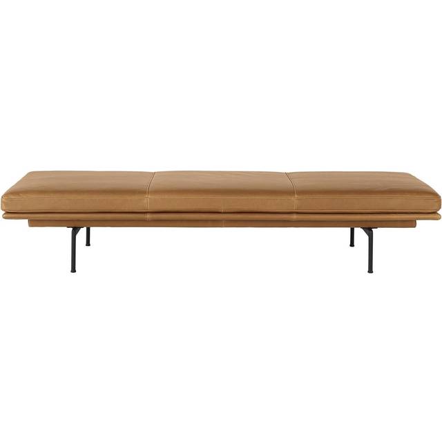 Muuto Outline dagbädd Refine leather cognac-Black