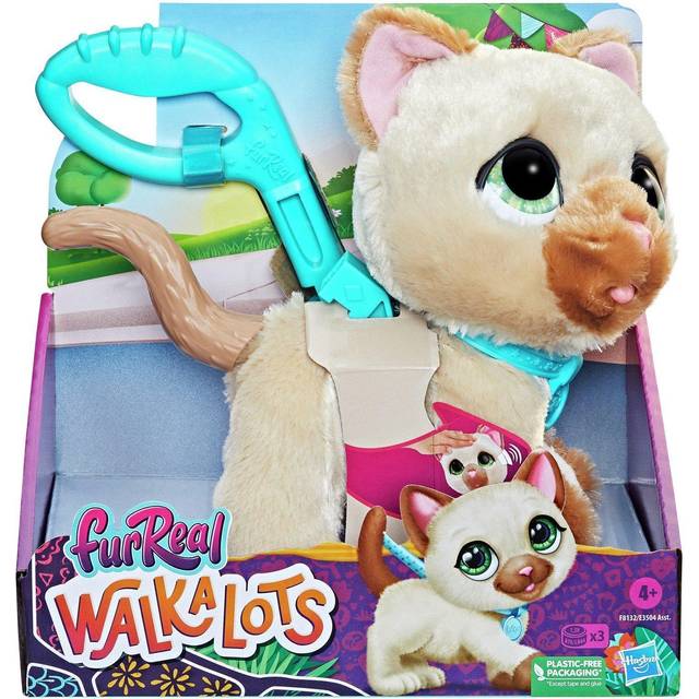 FurReal interaktiv walkalots big wags walking kitty-leksak för barn, med ljudeffekter och reaktioner, interaktiva leksaker för flickor och pojkar