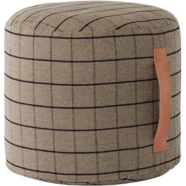 OYOY Grid puff Ø40 cm Clay - Grå
