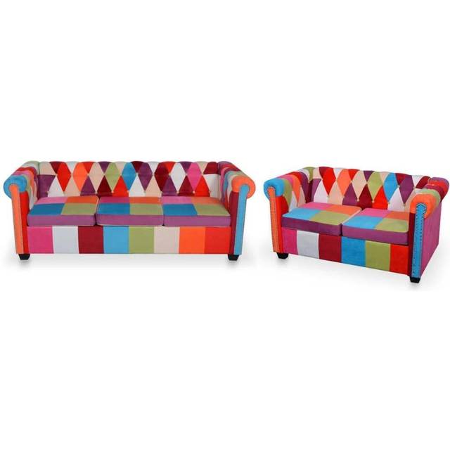 Soffgrupp 2 st Chesterfield tyg