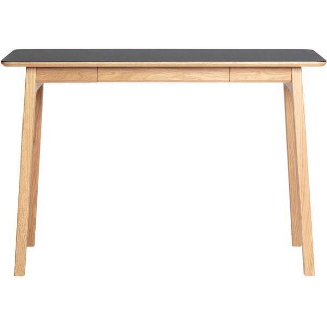 Magnus Olesen Freya Desk Solid Oak Lacquered/Black Linoleum 4023 Forbo